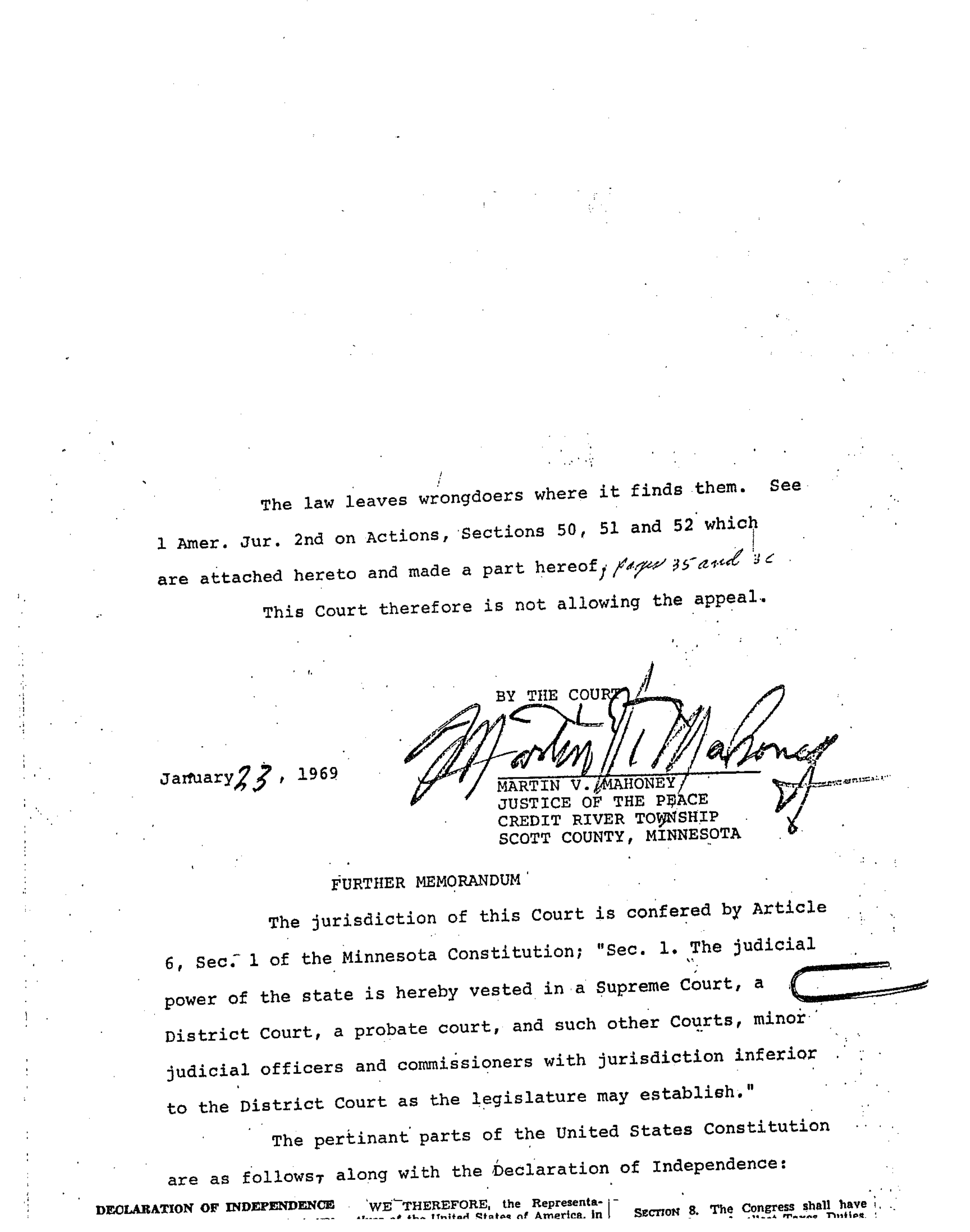 Mahoney's signature on the supplemental judgment